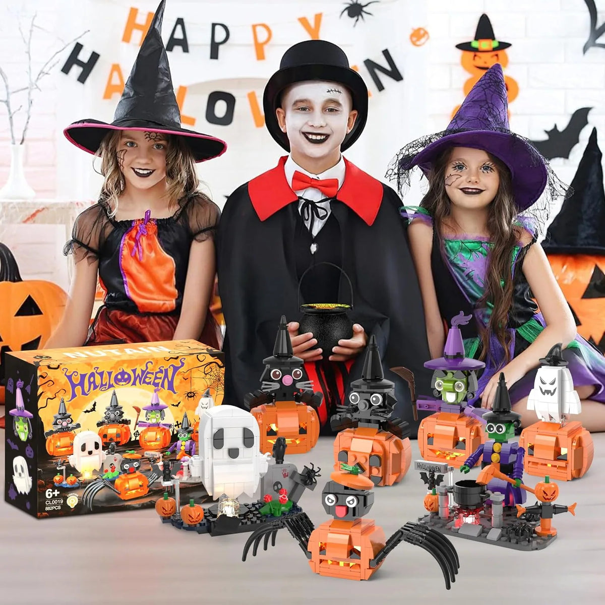 Halloween Pumpkin LED Building Set