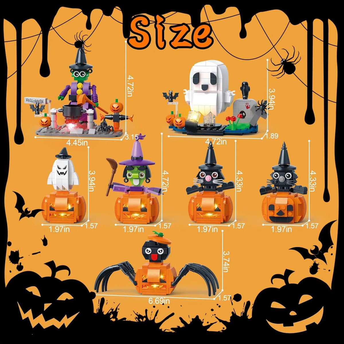 Halloween Pumpkin LED Building Set